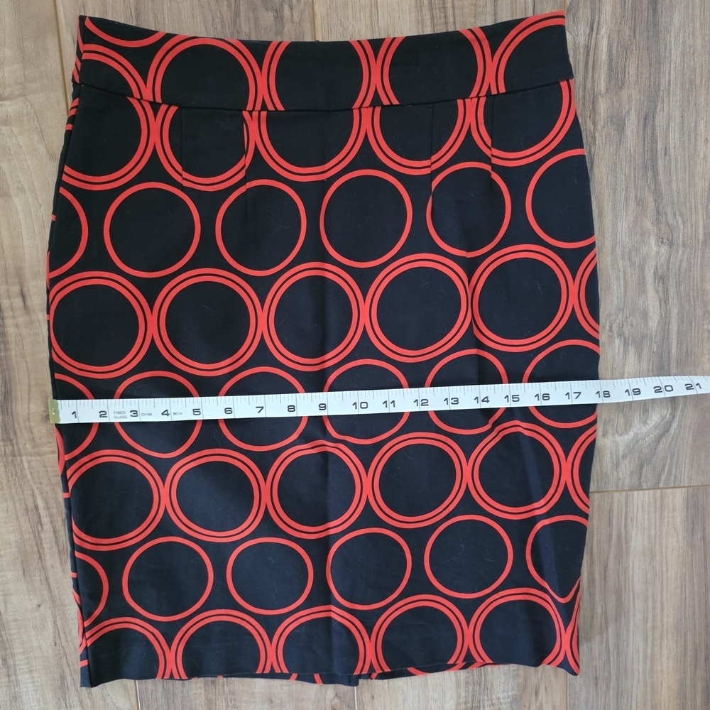 Banana Republic Black and Red Pencil Cotton Blend Skirt Knee-Length Size 2 - Picture 9 of 10